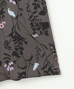 自由区 S 【WEB&一部店舗限定】ハーバルフロープリント8分袖 ワンピース [新色]チャコール