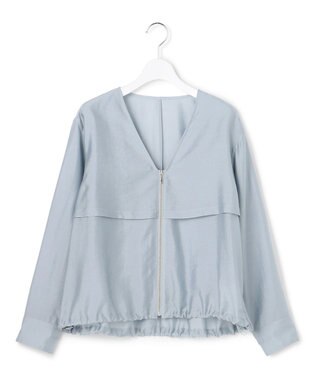 ICB 【先行予約・WEB限定カラーあり】 リヨセルナイロンワッシャー Vネックブルゾン サックスグレー