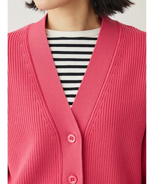 Green Parks スポンディシュ畦編みショート丈カーディガン Pink