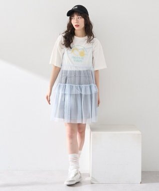 earth music&ecology 【接触冷感/洗濯機可】ＦＲＵＩＴＳ　ＤＥ　ＳＡＩＳＯＮショートＴ Off White