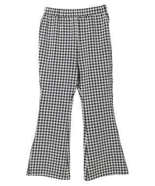 earth music&ecology チェックフレアイージーパンツ Black