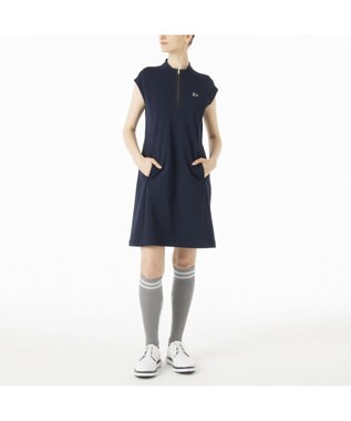 ZERO HALLIBURTON 【吸水速乾・UVケア】 フレンチスリ―ブモックネック鹿の子ワンピース ZHG-W5S4b 82978 ブラック