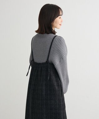 Green Parks フロントＺＩＰツイードキャミワンピース Black