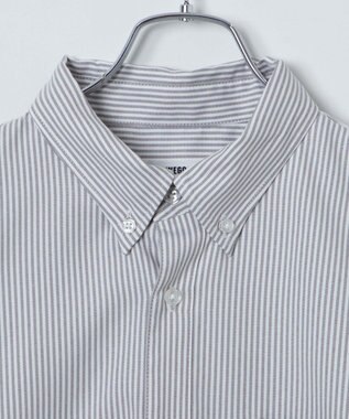 WEGO イージーケアオックスフォードシャツ グレーストライプ