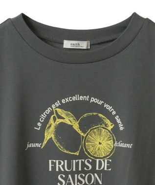 earth music&ecology 【接触冷感/洗濯機可】ＦＲＵＩＴＳ　ＤＥ　ＳＡＩＳＯＮショートＴ Charcoal Gray