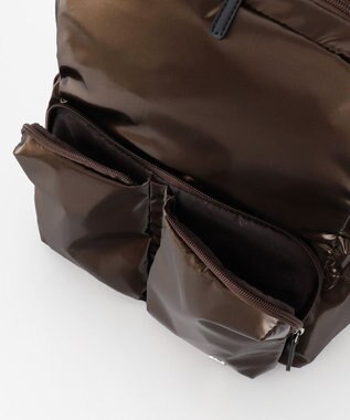 LA BAGAGERIE メタリックドロストポケット　リュックサック チョコ