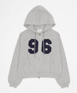 WEGO グラフィックZIPパーカー 杢グレー