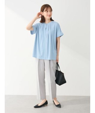 Green Parks ２ｗａｙ　フレンチスリーブ釦付ブラウソー Sax