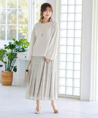 Tiaclasse L 【洗える】リラックス感のあるラグランスリーブニット エクリュ