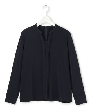 ICB L Fied キーネック ブラウス ネイビー