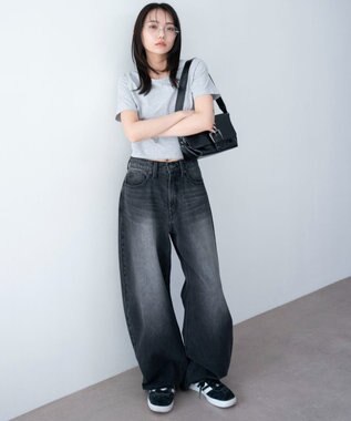 WEGO ワイドカーブデニムパンツ デニムブラックソノタ