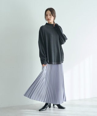 YECCA VECCA サテンプリーツスカート Ivory