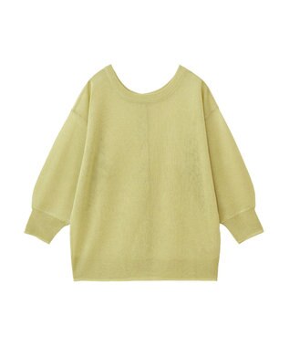 Green Parks ２ｗａｙ　７分袖ブライトシアーニットプルオーバー Green