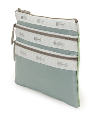 LeSportsac CLASSIC 3 ZIP POUCH/ソフトアークティック/キーライムC ソフトアークティック/キーライムC