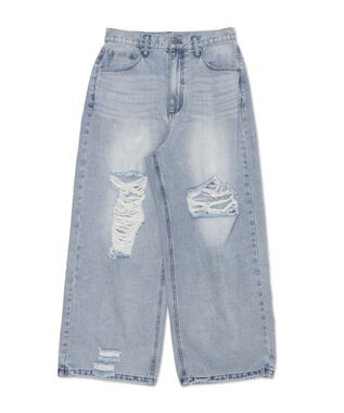 WEGO スーパーバギーダメージデニムパンツ 柄3