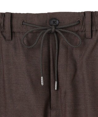 JOSEPH HOMME 新素材【ストレッチ/ウエストゴム仕様】ウール混キャリーマンストレッチ ドロスト付ストレートパンツ / HOVE ダークブラウン系