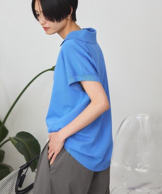AMERICAN HOLIC フレンチスリーブスキッパールーズニットプルオーバー Blue