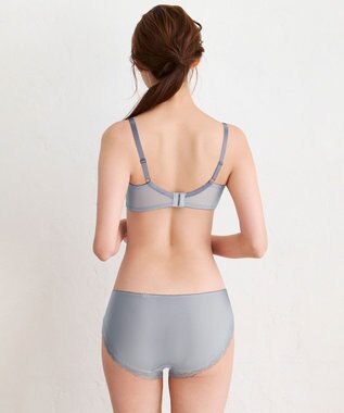 WACOAL ブラジャー 【リボンブラ 脇すっきり】 脇高設計 着やせシルエット 動いても谷間キープ Gカップまで対応 大きいサイズ レディース BXB443 /ワコール サックス