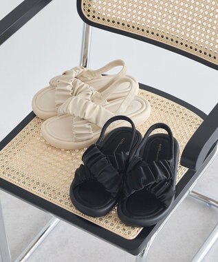 earth music&ecology ギャザークロスサンダル