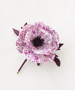 TOCCA 【アップサイクルコサージュ付き・美香＆Lovécoコラボ・数量限定・A4サイズ対応】FLOWER IN HEART BAG バッグ ボルドー×アネモネ