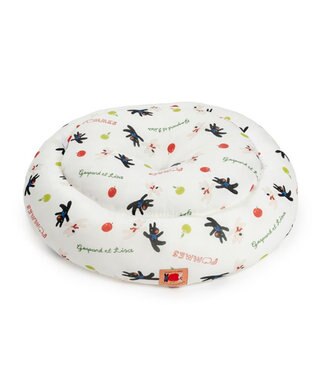 PET PARADISE リサとガスパール 接触冷感 カドラー 《リンゴ柄》 丸型 M 小型犬 ホワイト