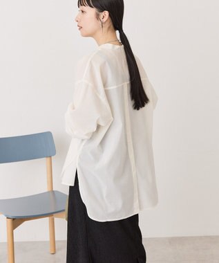 AMERICAN HOLIC リネンライクバンドカラーシャツ Ivory