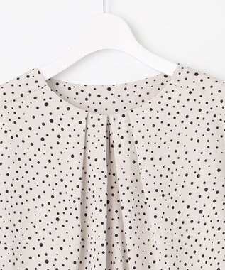 自由区 【洗える】TOROクルーネック ブラウス シャンパンドット