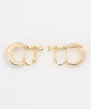 ANY SIS クリアカラーフープ イヤリング ライトゴールド