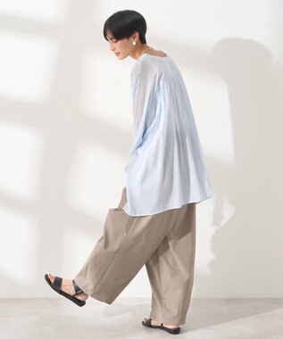 AMERICAN HOLIC 【接触冷感】Ｖネックシアー半袖ＢＩＧシャツ Stripe