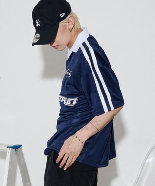 WEGO 【ユニセックス着用ITEM/MLサイズ展開】ラインゲームロゴT（SS） ネイビー
