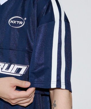 WEGO 【ユニセックス着用ITEM/MLサイズ展開】ラインゲームロゴT（SS） ネイビー