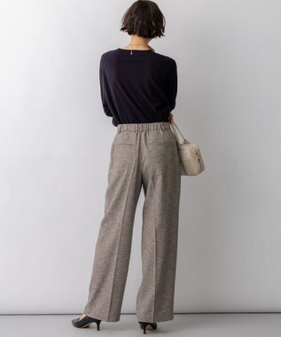 23区 L 【先行予約】ネオコンフォートストレッチ レーシーデザイン ニット ネイビー系