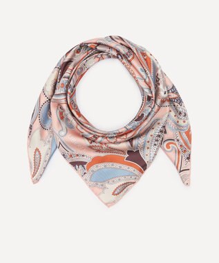 LIBERTY. ペイズリー ファンファーレ ジャカード シルクスカーフ 90 ピンク