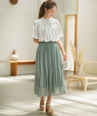 組曲 L 【速乾】ドライタッチ フレア袖トップス アイボリー系