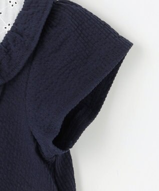 組曲 KIDS 【110-140㎝】サッカーストライプ ブラウス ネイビー