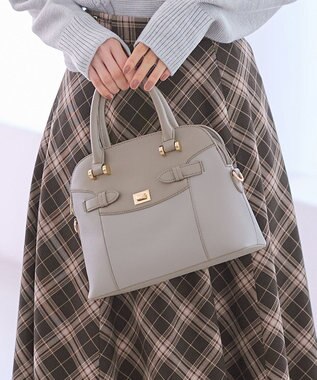 ANY SIS 【2WAY】サイドベルトブガッティ バッグ ライトグレー