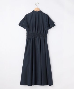 組曲 L 【先行予約】シアーボイル フリル袖ワンピース ネイビー系