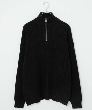 WEGO オーバーフィットハーフジッププルオーバー ブラック