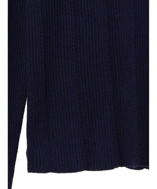earth music&ecology 袖パールハイネックリブプルオーバー Dark Navy