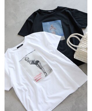 Te chichi マリリンモンロービーチフォトTシャツ オフホワイト