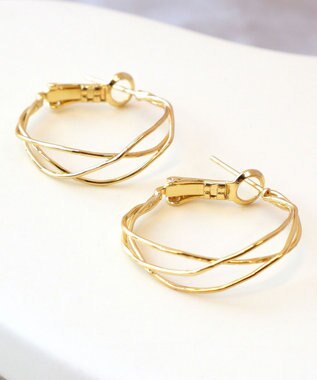 Tiaclasse 【金属アレルギー対応】　ワイヤーフープピアス ゴールド