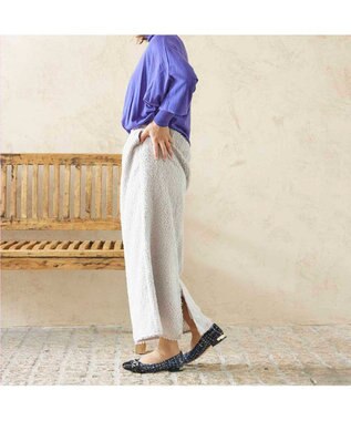 MODE ET JACOMO <MODE ET JACOMO>スクエアビットフラットパンプス ネイビーコンビ