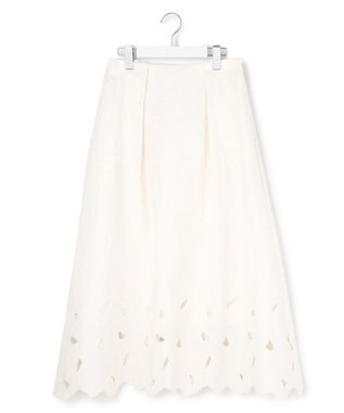 23区 【R(アール)】クラフトカットレース フレアスカート ホワイト系