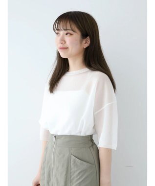 Green Parks シアーきらきらニットプルオーバー Off White