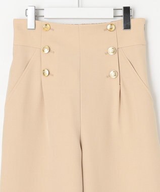 Feroux 【洗える】ハイウエストマリン パンツ ベージュ系