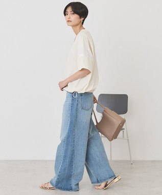 AMERICAN HOLIC 異素材ラインプルオーバー Off White