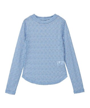 earth music&ecology フラワーレースプルオーバー Blue