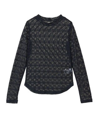 earth music&ecology フラワーレースプルオーバー Black