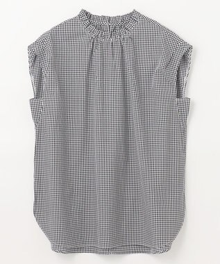 ANY 【UVカット/吸水速乾/抗菌防臭】エニィファンクション ノースリブラウス ブラック小ギンガム