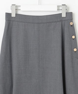自由区 【洗える】TWラチネストレッチフレア スカート グレー